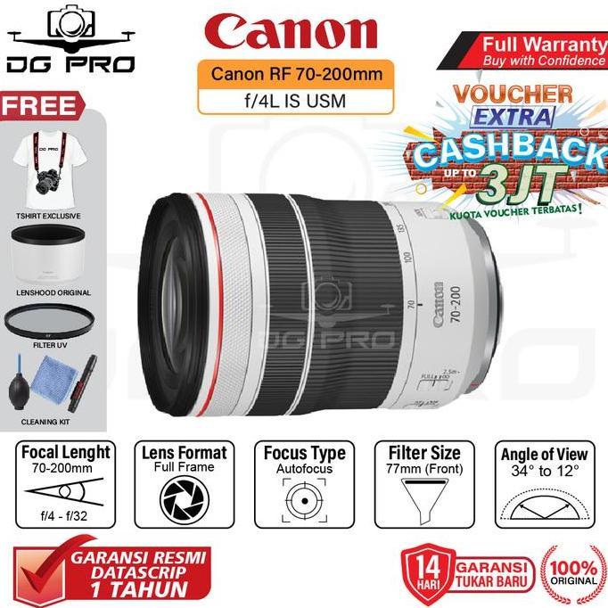 Canon RF 70-200mm f4 L IS USM / Lensa Canon RF 70-200mm f/4L IS USM Garansi Resmi