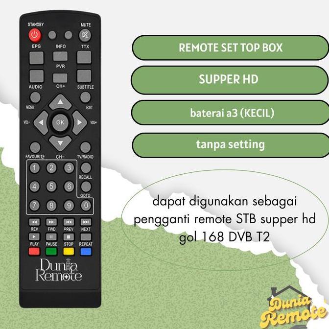 Remote STB Super HD 168 GOL DVB T2 / Remot STB Super HD GARDINER OPTUS LGSAT INFICO Vitara Venus Lgs