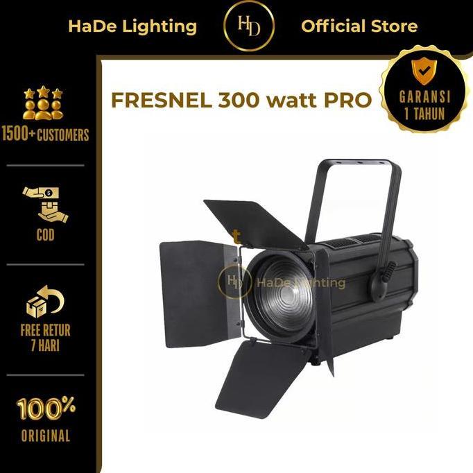 Fresnel Zoom 300 Watt Pro White Warmwhite - Lampu Sorot Panggung Fresnel Led Cob 300 Watt Zoom