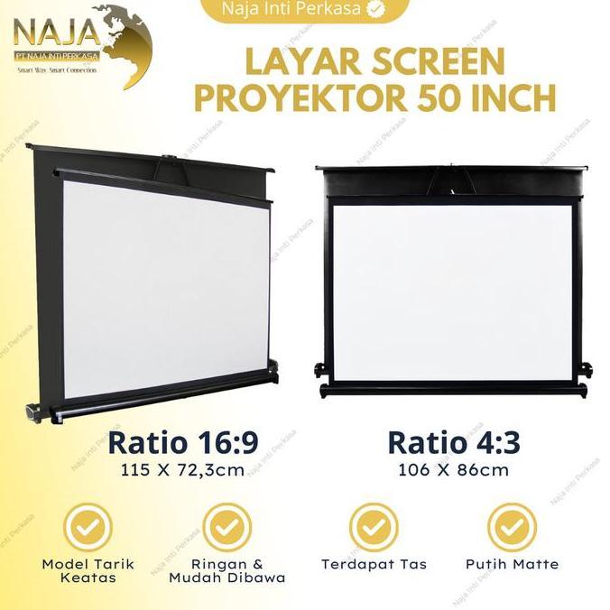 Layar Proyektor Lipat 50 Inch | Table Screen Projector Portable 50"