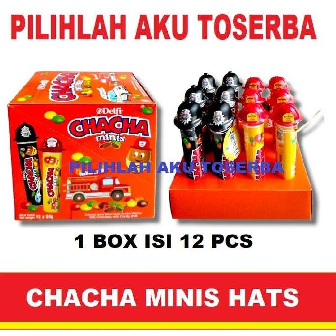 Chacha Minis Hats Police & Fire Milk Chocolate - (Harga 1 Box Isi 12 )