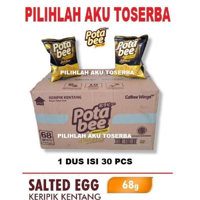 Potabee Keripik Kentang Salted Egg - (Harga 1 Dus Isi 30 Pcs)
