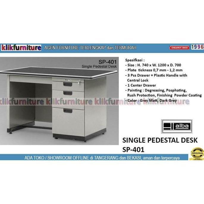 SP 401 ALBA Meja Tulis Kantor BESI 1/2 Biro