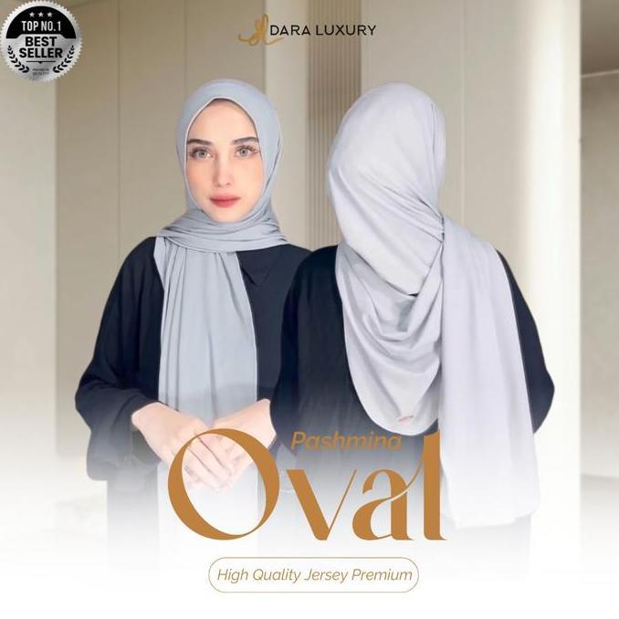 Pashmina Oval Jersey Polos |Hijab Tebal Premium Anti Licin | Jilbab Premium | Nara by Dara Luxury