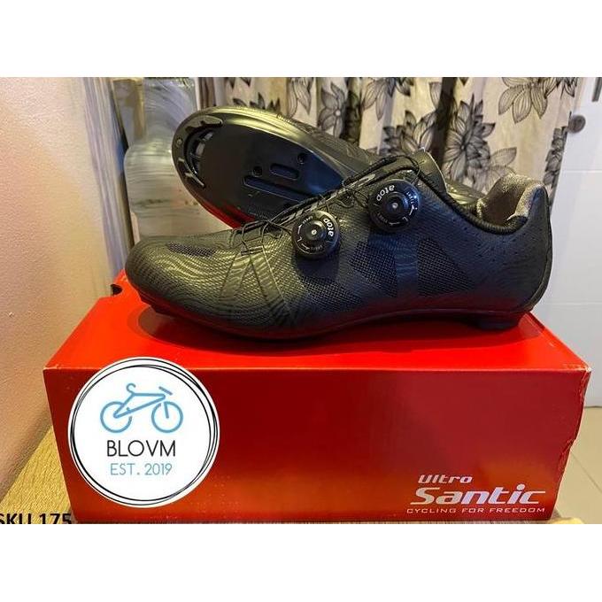 Sepatu Sepeda Santic YORK Cleat Cycling Shoes Hitam Roadbike MTB