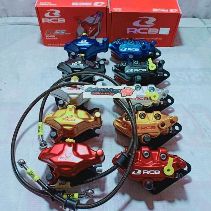 Paket RCB Kaliper Depan RCB Kaliper Belakang RCB Selang Rem Depan Belakang TDR Hitam Karbon Satria F