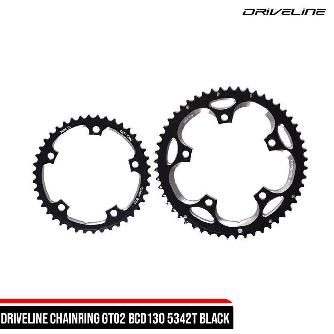 DRIVELINE CHAINRING GT02 BCD130 53/42T BLACK