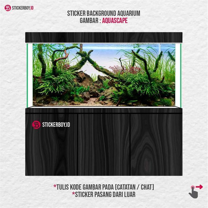 STICKER AQUARIUM / BACKGROUND AQUARIUM / WALLPAPER AQUARIUM NAGA GOLD