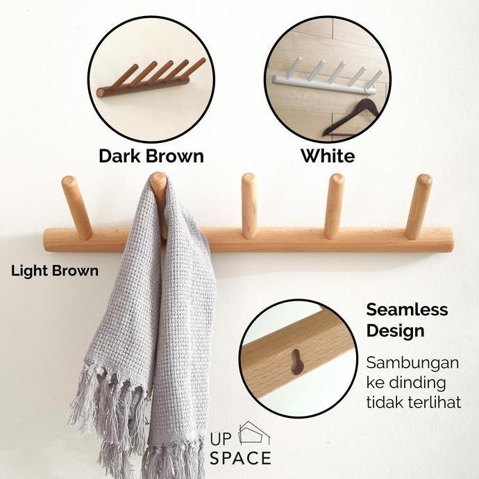 Edma Wall Hanger / Gantungan Dinding Kayu / Gantungan Hook Hanger Baju