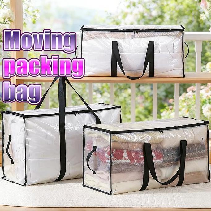 Tas Sprei Selimut Pakaian Plastik Tas Karung Jumbo Transparant Resleting Transparant Resleting Anti 