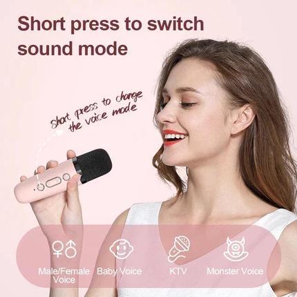 HOT [COD] Speaker Bluetooth Karaoke 2 Microphone Set Salon Bluetooth  Speaker Karaoke Mini Portable 