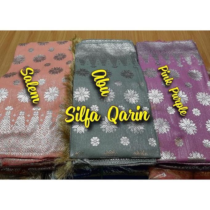 Kain Songket Tenun Selendang Palembang (Benang Silver)
