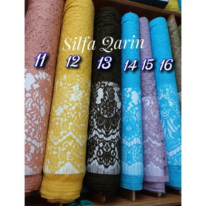 Kain Bahan Brukat Katun Panel Semi Francis_bahan kain brokat katun halus