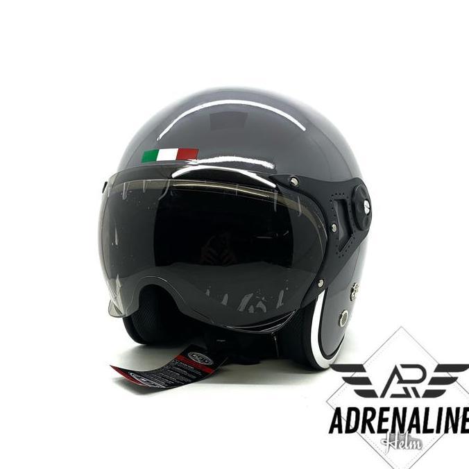 HELM DAG PILOT ITALY DRAK GRAY LIS CHROME ORI