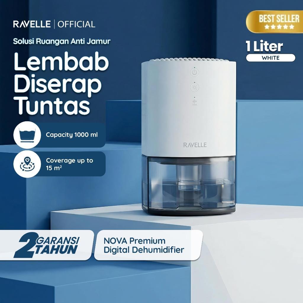 Ravelle Dehumidifier Nova Digital  Premium 1L - Serap Air Penyerap Kelembapan Udara