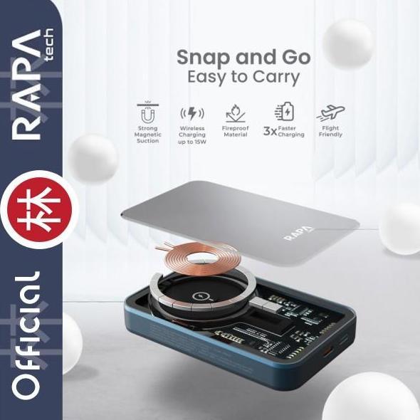 Paor- Rapatech Pb2011 & Dc3034 - Powerbank Wireless Pd20W & Line+ Mfi 27W