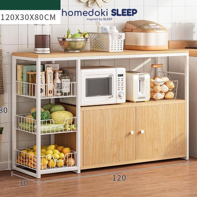 HOMEDOKI RAK DAPUR KAYU/LEMARI DAPUR/LEMARI DAPUR MINIMALIS/RAK DAPUR MINIMALIS/RAK MICROWAVE