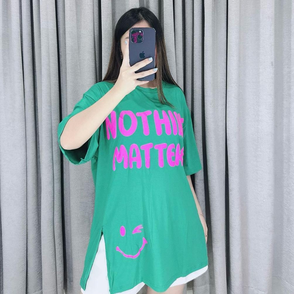 termurah kaos oversize nothing matters oversize tshirt wanita lengan pendek