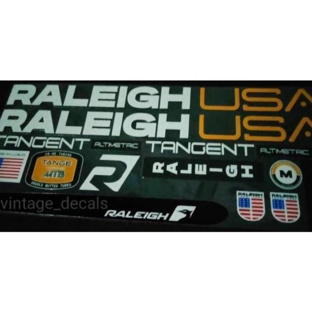 Ready sticker decal sepeda RALEIGH USA tangent altimetric, crest,