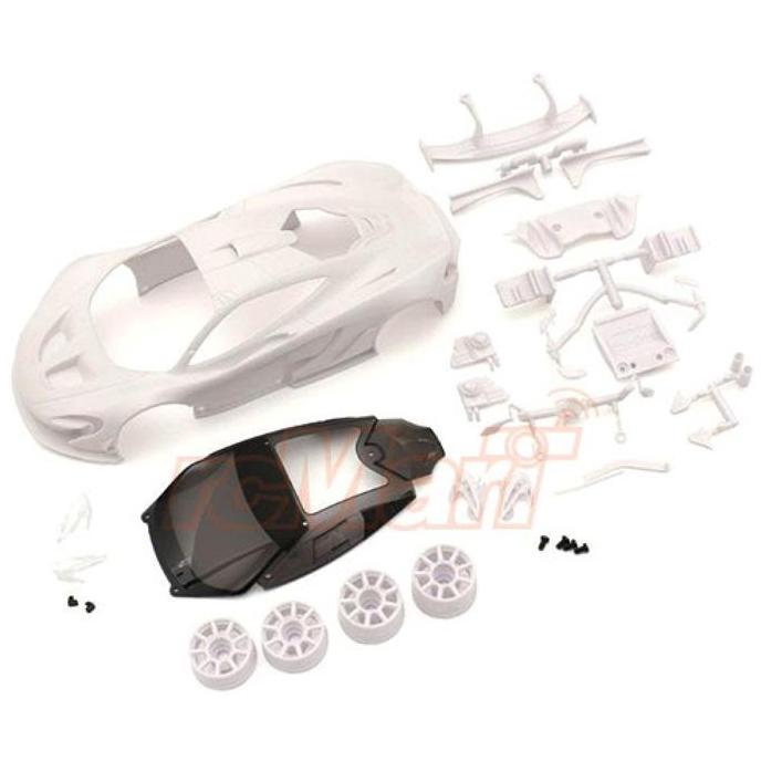 CRtoys Kyosho Mini-Z McLaren P1 GTR White Unpainted Body Set w/ Wheel MZN190