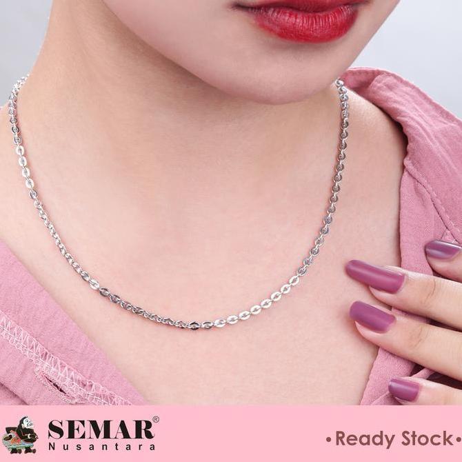 warhan_pik - kalung emas rolona rantai polos white gold 17k semar nusantara