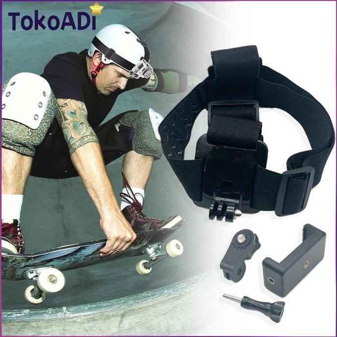 YORKSHIREY Elastic Headband Holder HP Tali Kepala Belt Mounting Vlog Untuk Handphone / Smartphone / 