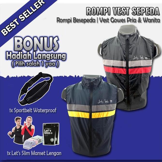 Rompi Aksesoris Sepeda Lipat Pria Wanita Unisex Vest Sepeda Waterproof