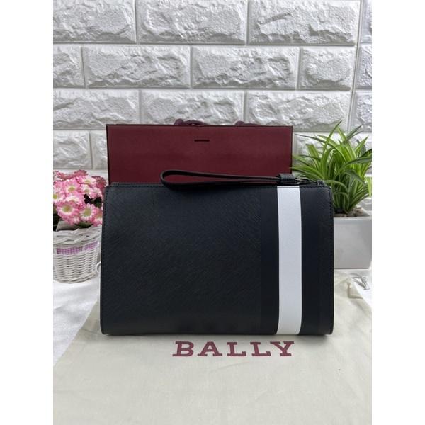 Bally Coated Canvas Clutch Bag In Black Authentic