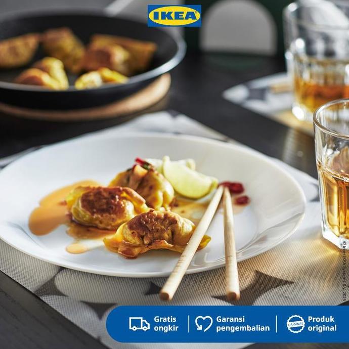 IKEA OFTAST Piring Makan Bahan Kaca Tempered Putih 25cm Original