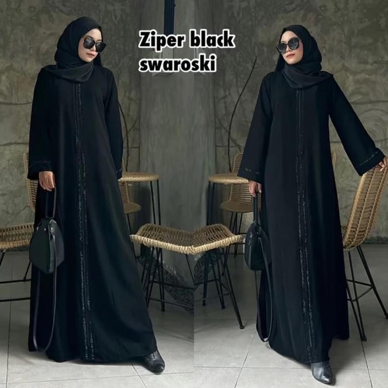 PREMIUM Abaya hitam polos Gamis jetblack saudi Baju Muslimah Hitam KEKINIAN