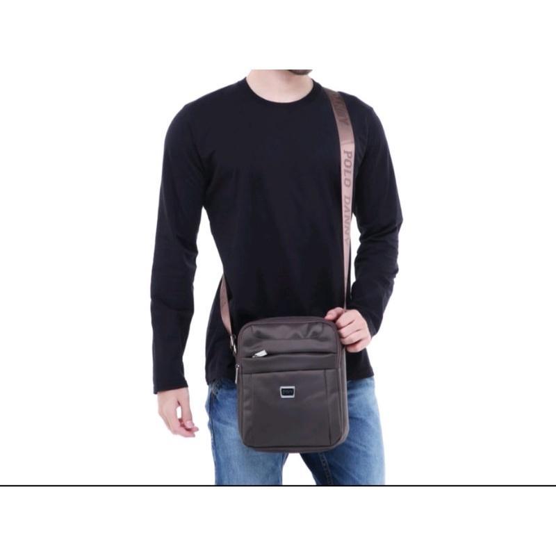 Tas Selempang Pria Polo Danny Besar L Bahan Nilon Motif Variatif Tali Bisa Diatur