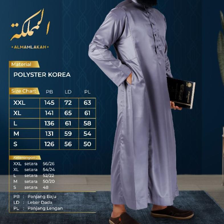 New Jubah Almamlakah Polyster Korea Jubah Pria Premium Jubah Cowok Slim Fit
