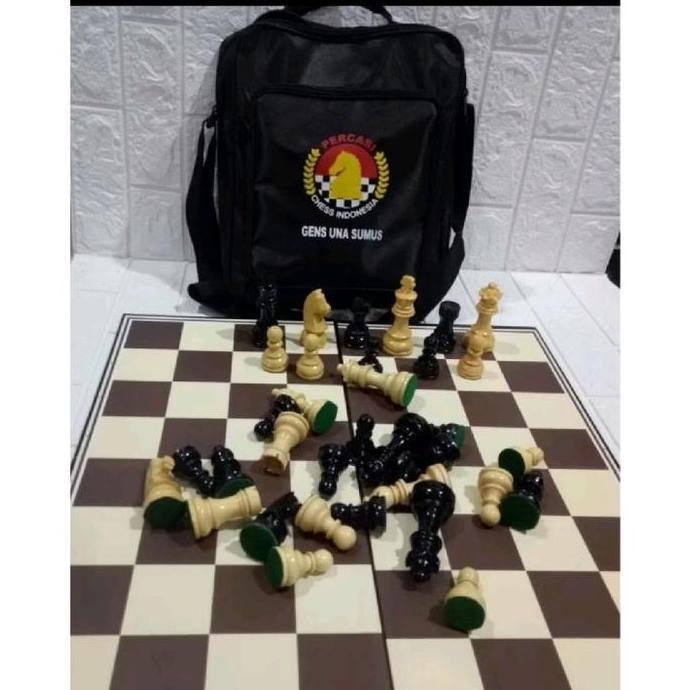 Promo Catur Lipat Bidak Kayu Percasi Paket Lengkap Degan Jam Catur Cod