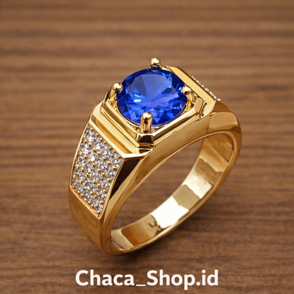 PREMIUM Cincin Batu Akik Pria Dewasa Titanium Permata Model Terbaru Elegan Kekinian KEKINIAN