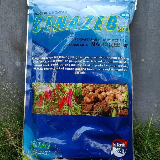 FUNGISIDA BENAZEB MANKOZEB BIRU ATASI PATEK DAN BUSUK BATANG TANAMAN