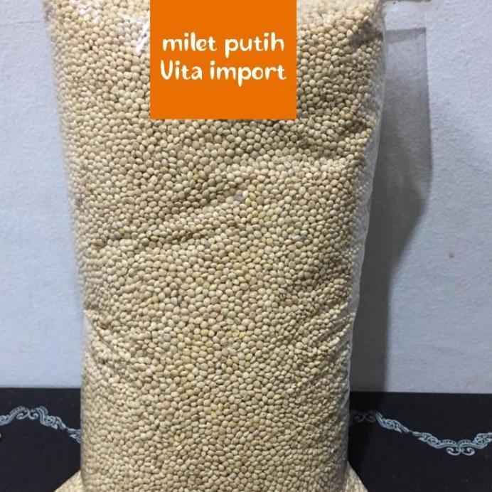 milet putih vita 1KG pakan lovebird - milet putih 1Kg