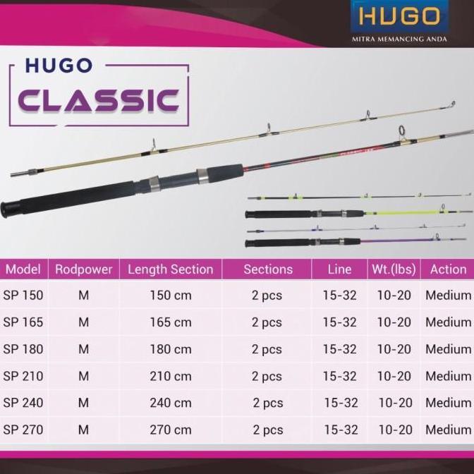 joran hugo classic 270 cm joran fiber solid pakai drat