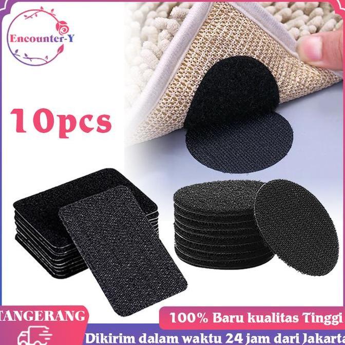 QINGACHO Velcro Perekat Bulat 10pcs Double Tape Velcro 6cm Velcro Tape Bulat Serbaguna Perekat Kain 