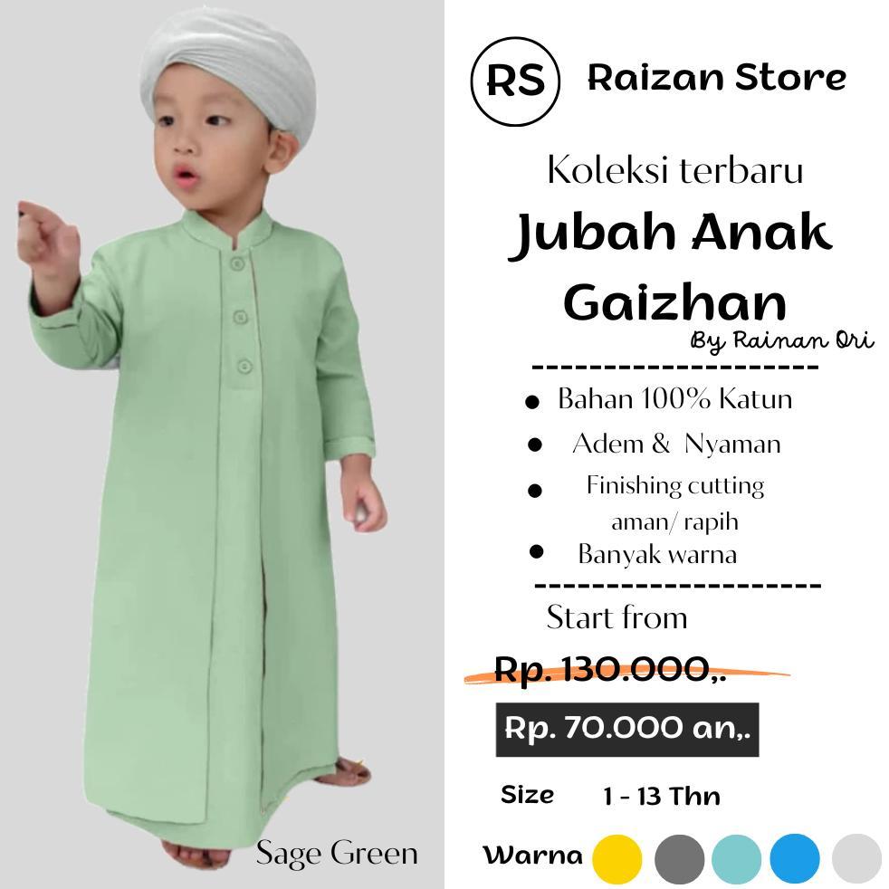 value pack jubah anak laki laki gaizhan by rainan ori /  baju gamis anak laki laki 1-13 tahun terbar