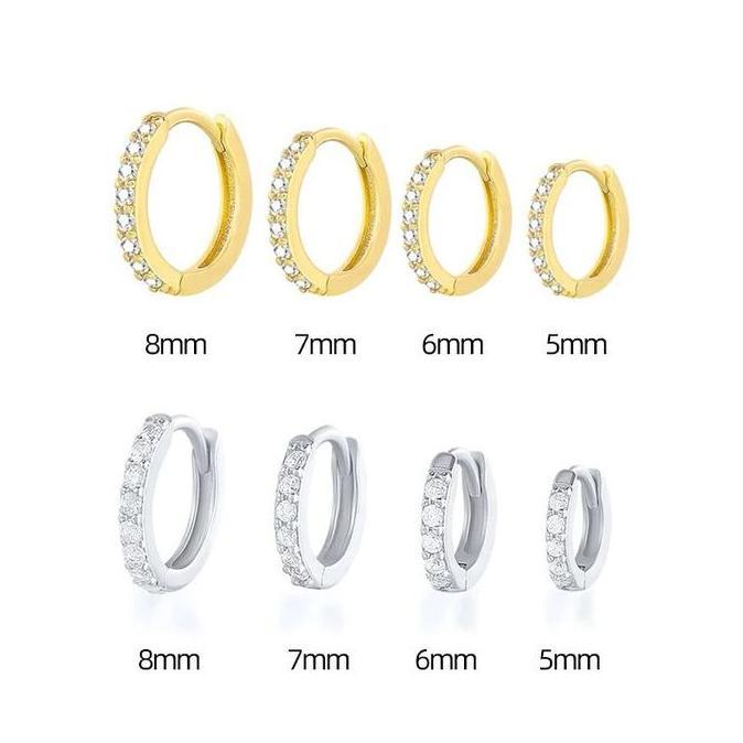 MONTMERY 5/6/7/8 MM Anting Piercing Hoop Permata Kecil Mini Stainles Stell / Earring Piercing Staile