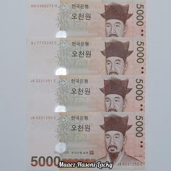 Koleksi Korea Selatan Won Pecahan 5000 Won Original