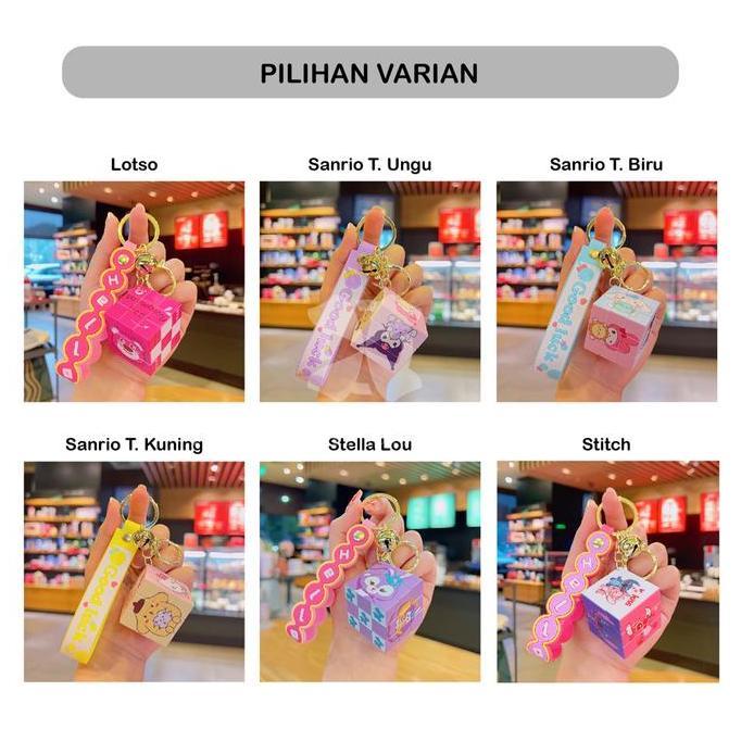 79. GANTUNGAN KUNCI RUBIK / RUBIK 3X3 / RUBIK KARAKTER / KEYCHAIN RUBIC / RUBIK SANRIO / LOTSO / STI