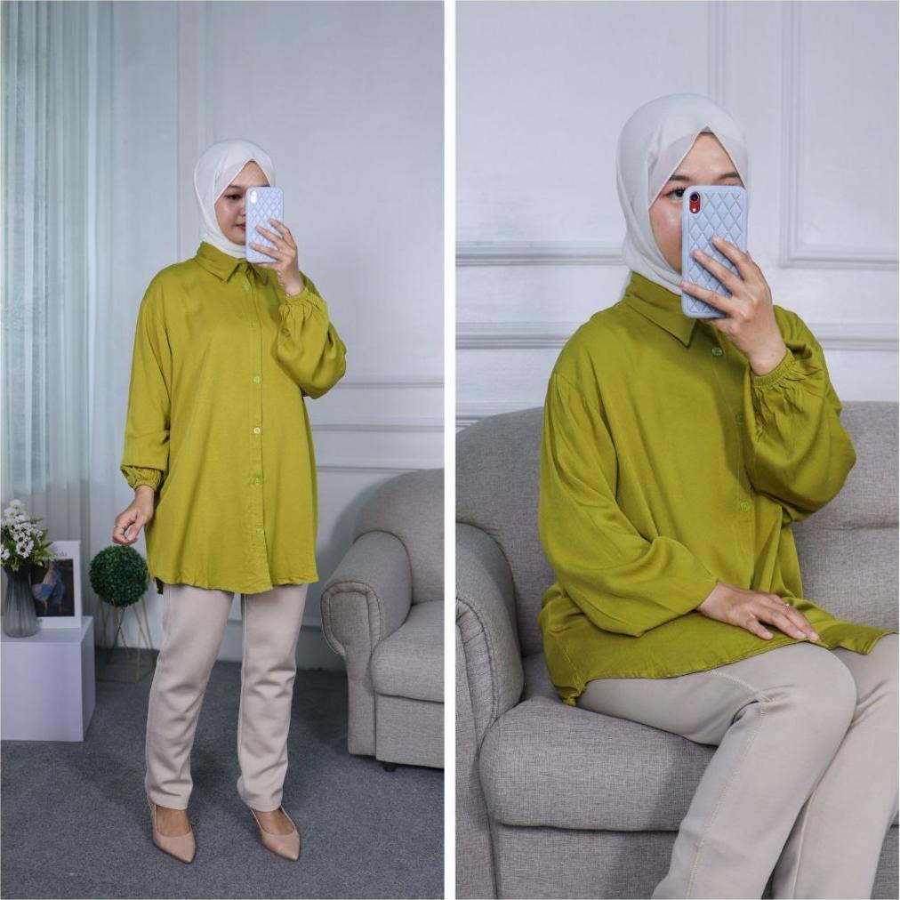 BLOUSE SEMI TUNIK POLOS RAYON PREMIUM LD 120 CM