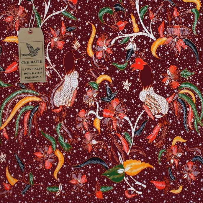 [] Kain Batik - Motif Ayam Jago Madura (Marun)