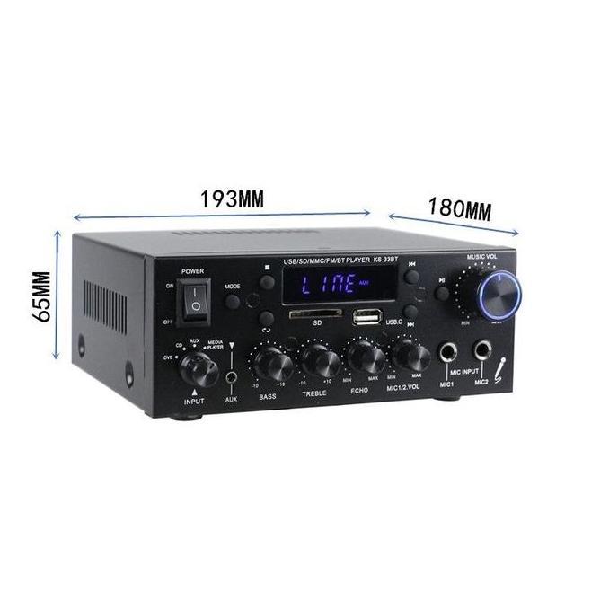 Bluetooth EQ Audio Amplifier Home Theater FM 1000W-KS-33BT