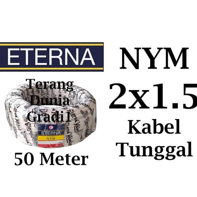 Promo Kabel Eterna 2X1.5 1Rol 50Meter Kabel Eterna Nym 2X1.5 50Meter Kabel Nym 2X1.5 Eterna 1 Rol 50