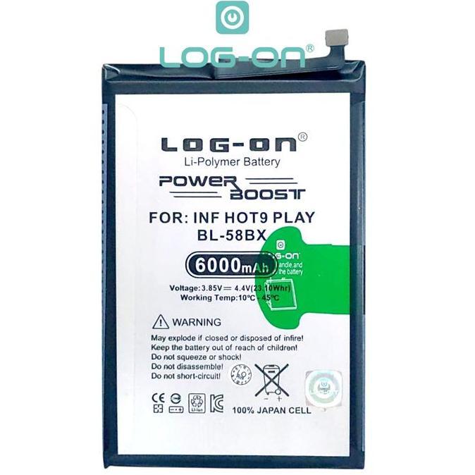 Tron- Baterai Log On Bl-58Bx Untuk Infinix Hot 9 Play / Hot 10 Play / Hot 10S / Hot 11 Play  / Hot 1