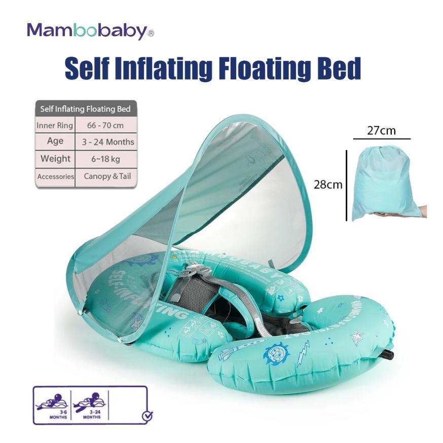 Mambobaby Self Inflating Floating Bed Kasur Renang bayi Pelampung Anak