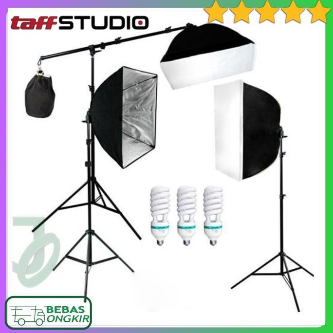TERBARU - Foto Studio Lighting Kit Photography Youtube Vlog TaffSTUDIO D-HZ7 Softbox Lampu Camera