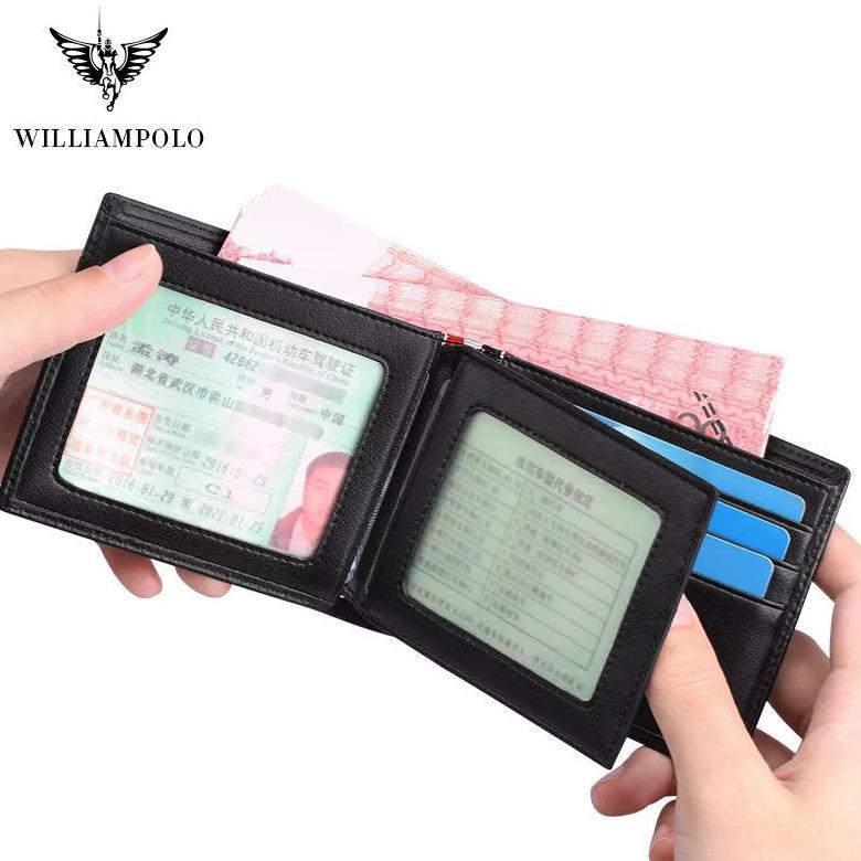 BIG PROMO Dompet Pria keren dompet kulit sintetis Dompet laki-laki Dompet lipat dua Dompet anak muda